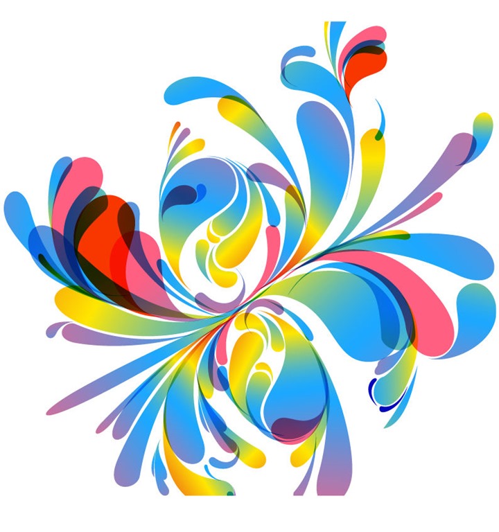 Abstract Colorful Vector Floral Design