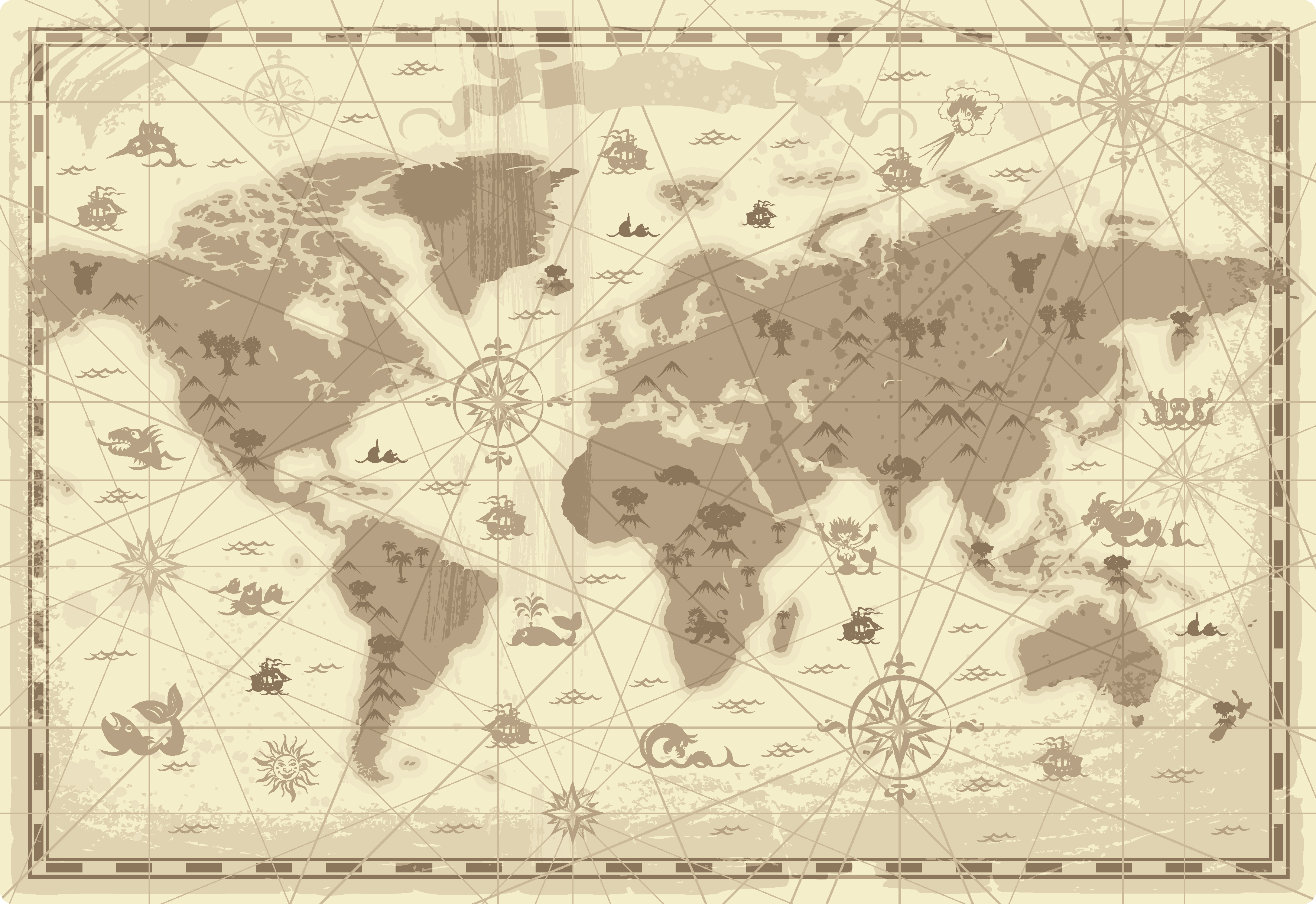 15 Old World Map Vector Images