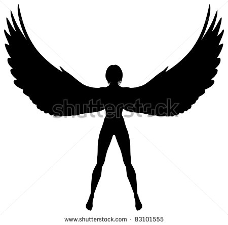 Angel with Wings Silhouette