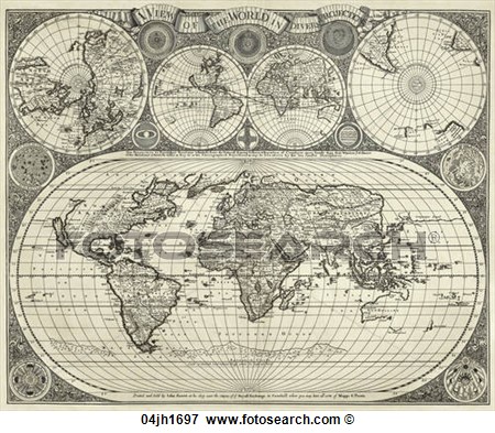 Antique World Map Illustration