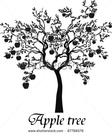 Apple Tree Black and White