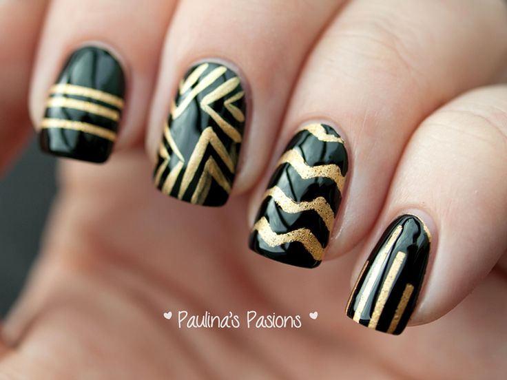 Black and Gold Nail Designs