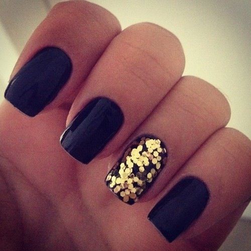 Black and Gold Nails