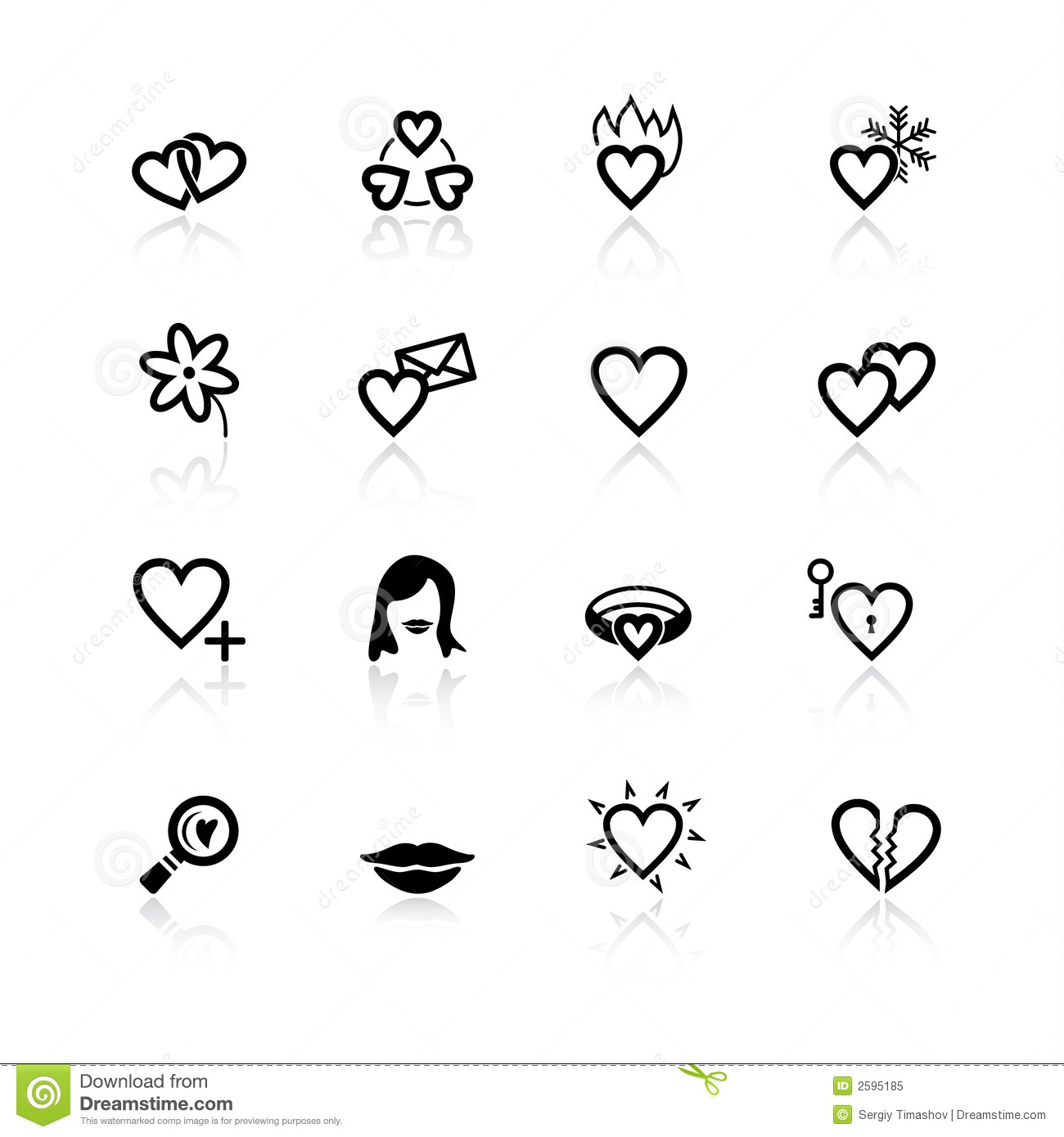 Black and White Love Icons