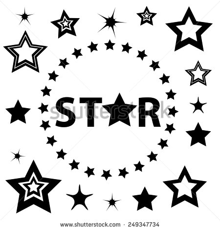 Black and White Stars Circle