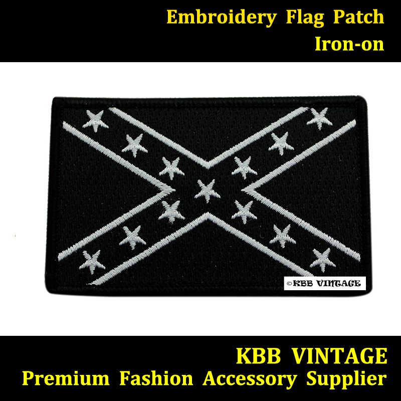 Black Confederate Flag Patch