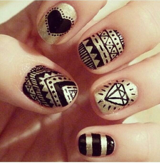 Black Nail Art Designs