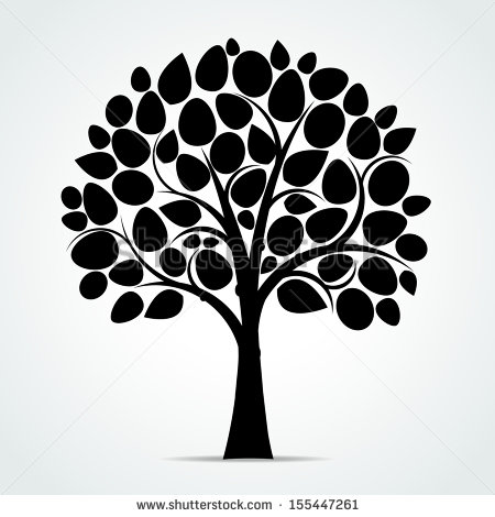 Black Tree Silhouette Vector Black Tree Silhouette Vector