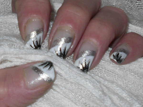Black White and Silver Nail Designs