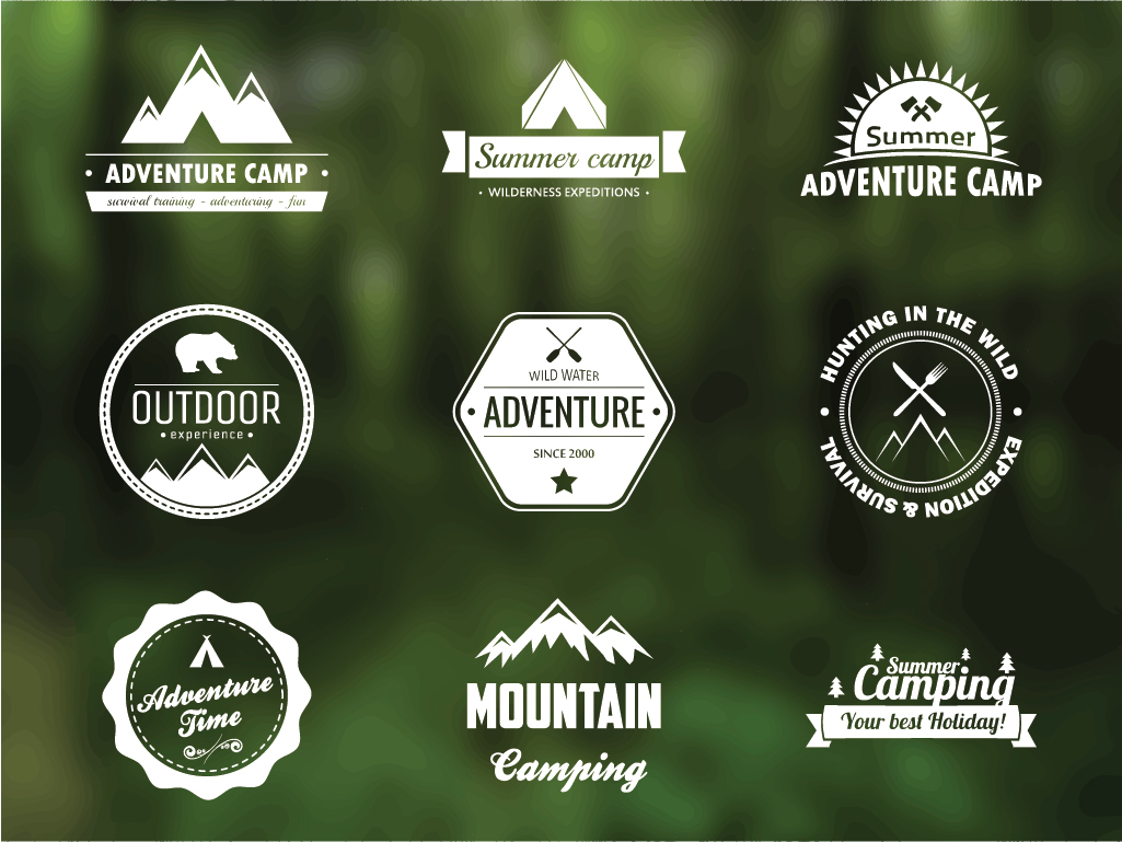 Camping Free Vector Badges