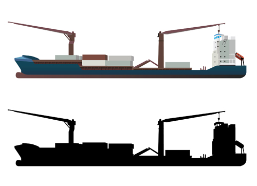 Cargo Ship Vector Cargo Ship Vector