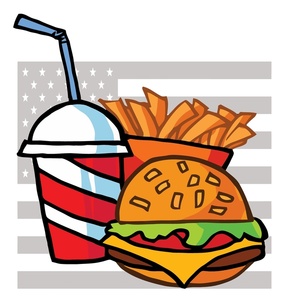 Cartoon Burger and Fries Clip Art