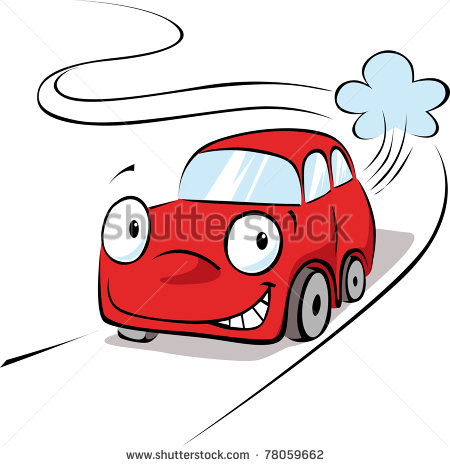 Cartoon Car On Road