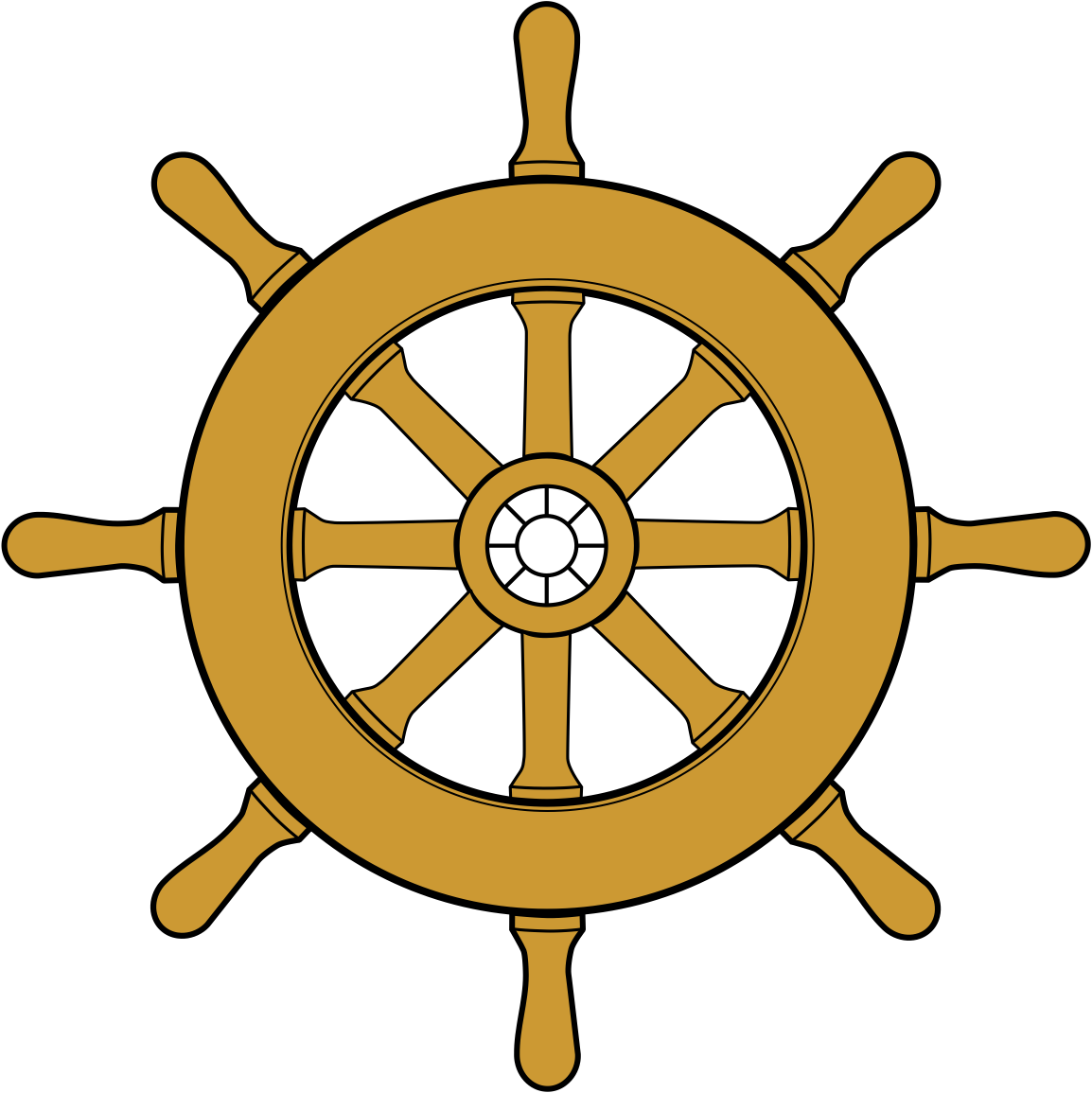 Cartoon Ship Steering Wheel
