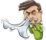Cartoon Sneezing in the Napkin