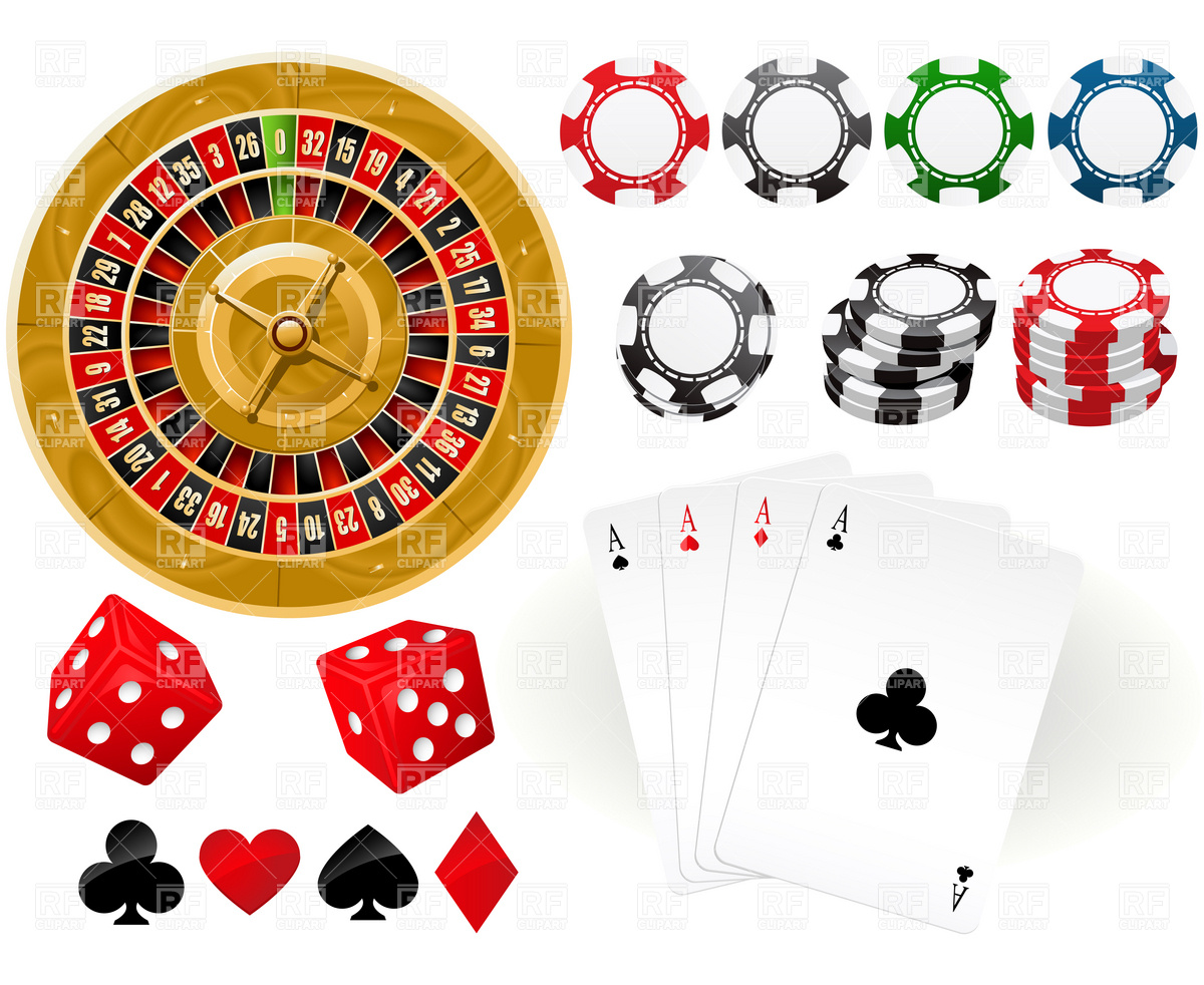 Casino Chips and Card Clip Art