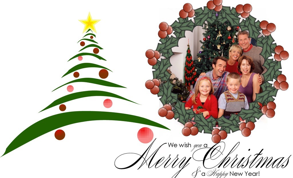 Christmas Card Photoshop Template PSD