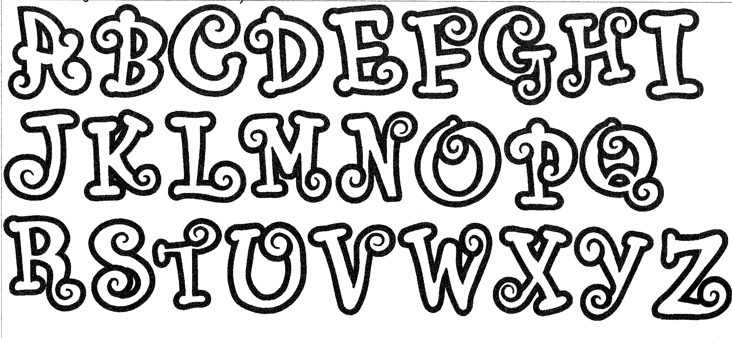 Chunky Curlz Applique Font