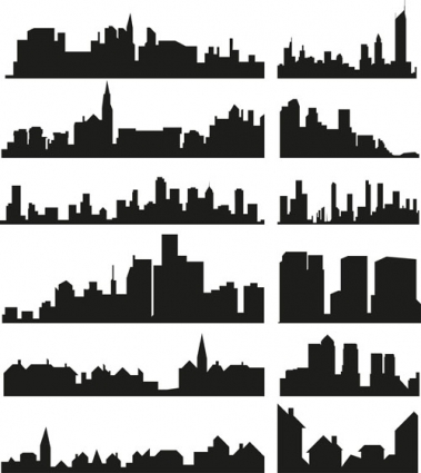 City Building Silhouette Vector