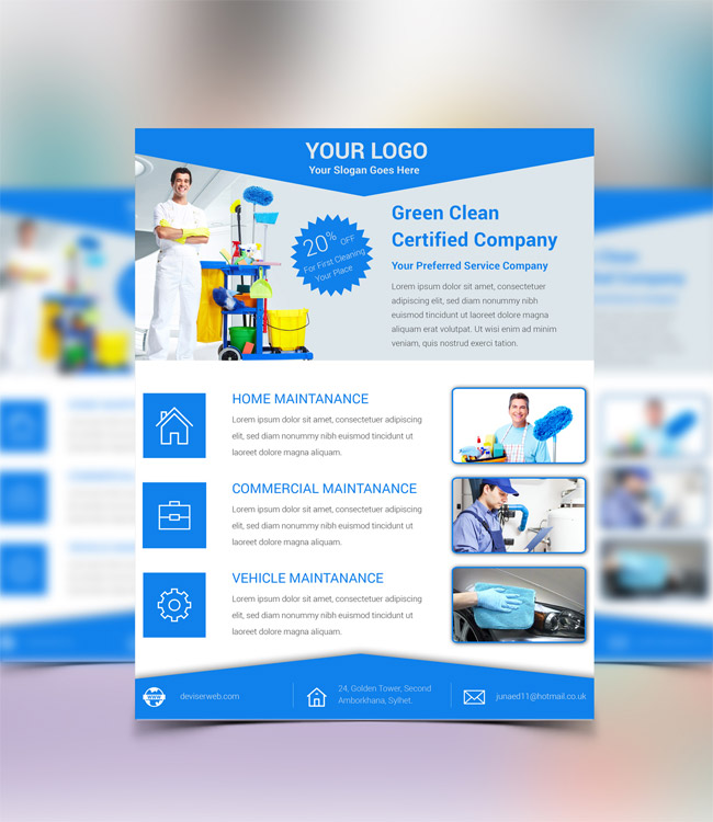 Cleaning Service Flyers Template Free