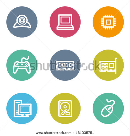 Computer Circle Icon Vector Computer Circle Icon Vector