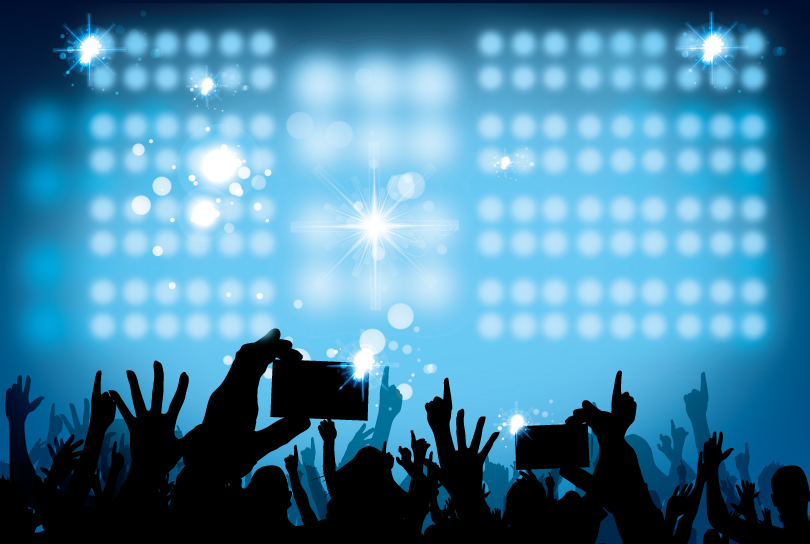Concert Crowd Stage Lights Silhouette Concert Crowd Stage Lights Silhouette