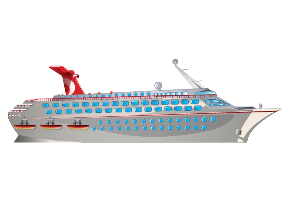 Cruise Ship Vector Art