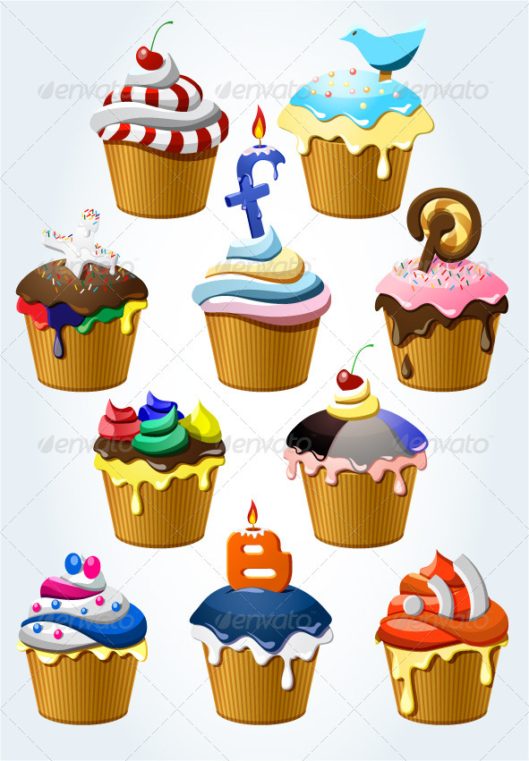 Cupcake Social Media Icons