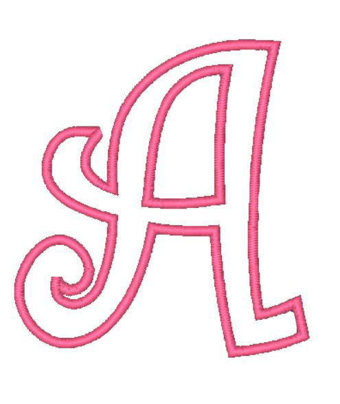 Curlz Applique Font Embroidery