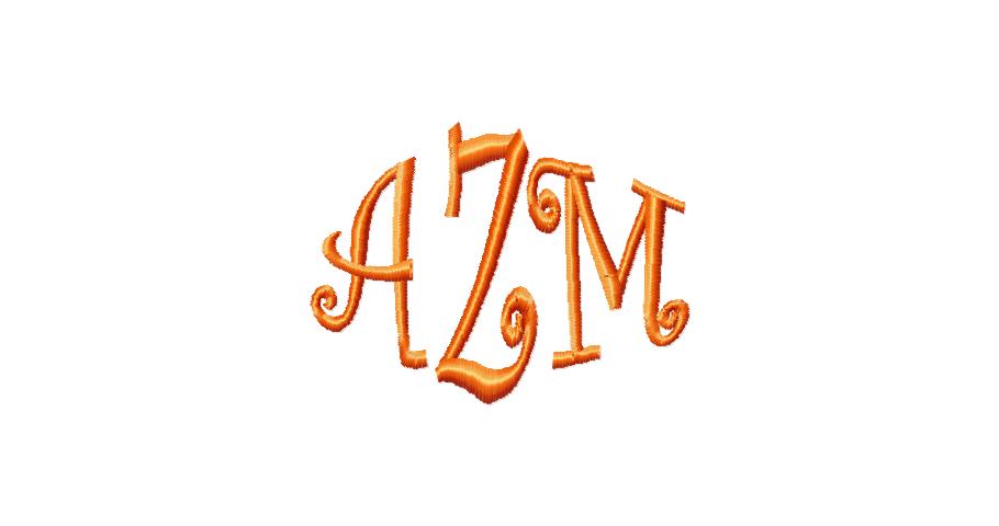 Curlz Embroidery Monogram Fonts