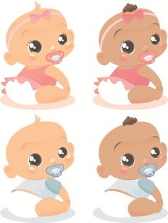 Cute Baby Girl Vector