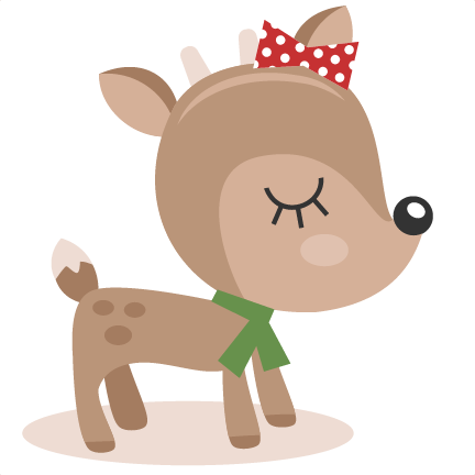 Cute Girl Reindeer Clip Art