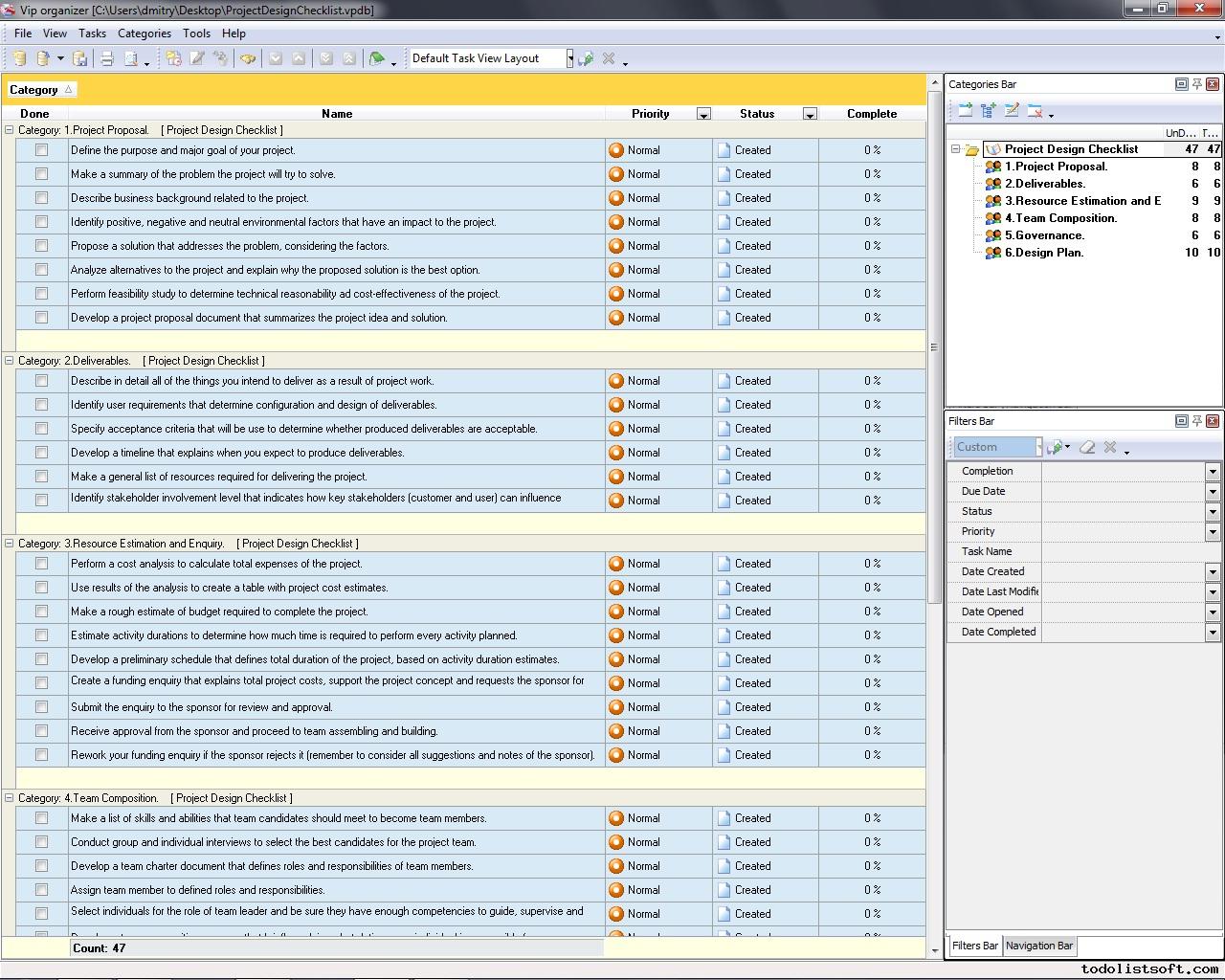 Design Checklist Template