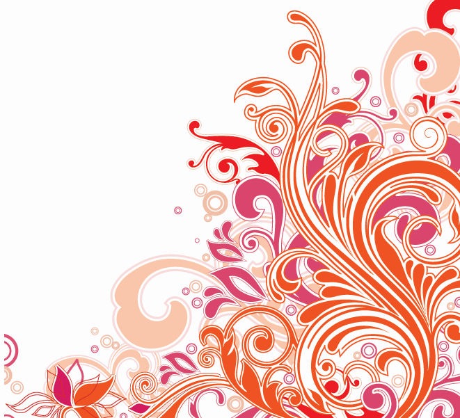 13 Flower Swirl Floral Vector Images