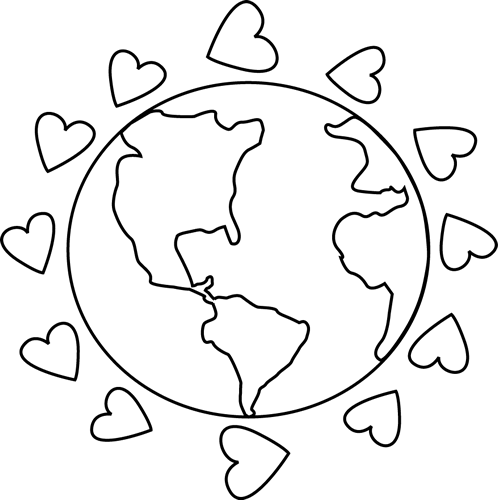 Earth Day Clip Art Black and White