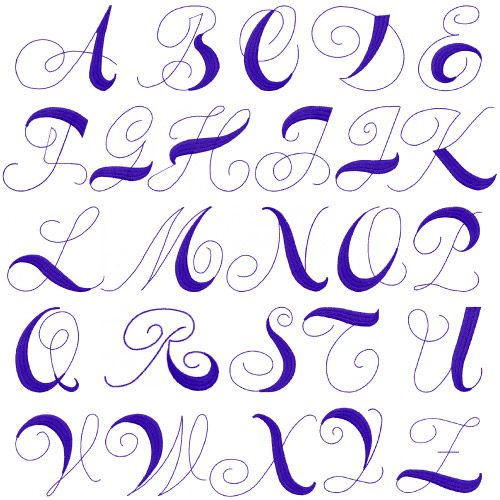 Elegant Embroidery Font Alphabet