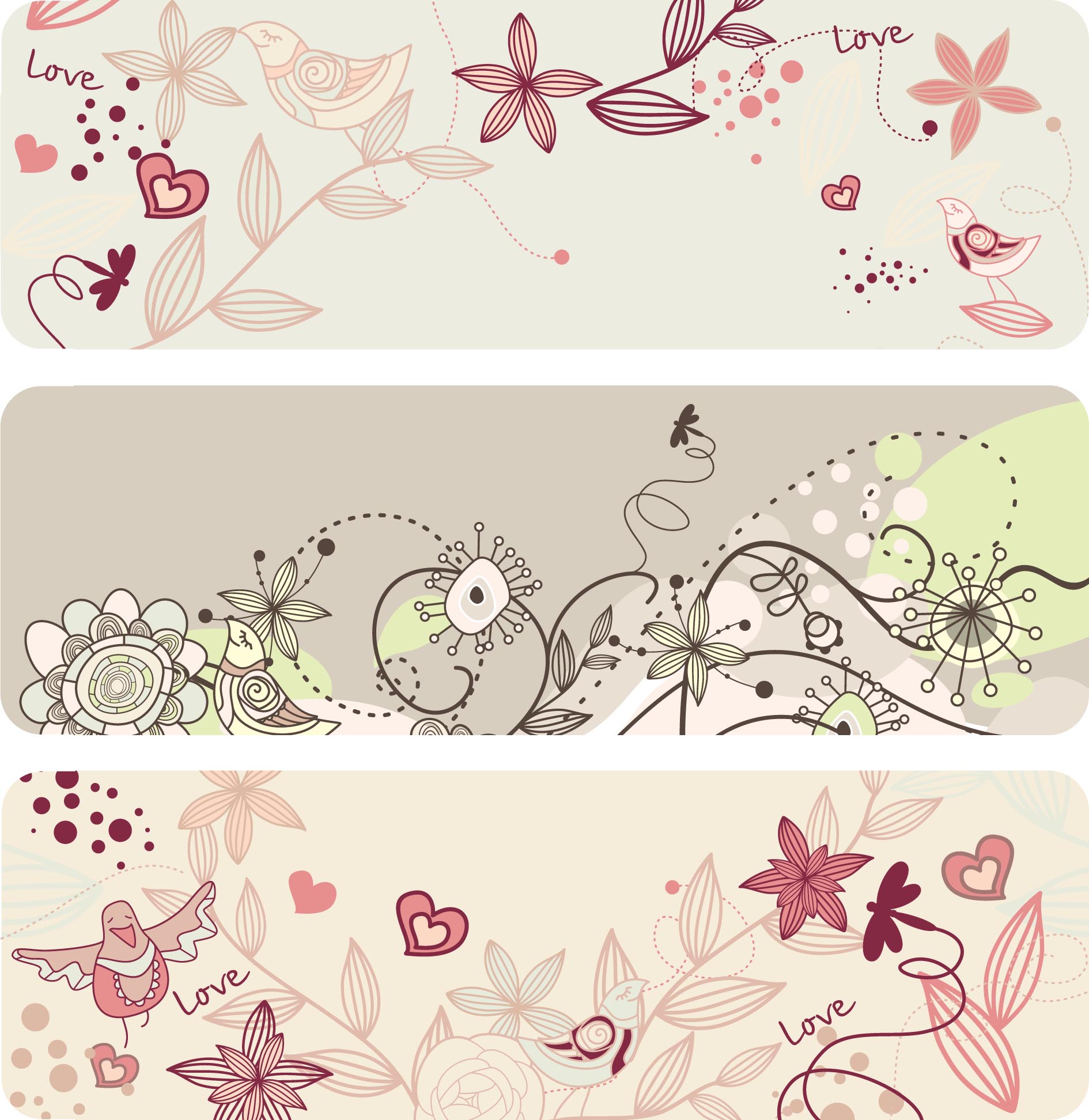 Elegant Floral Vector Patterns