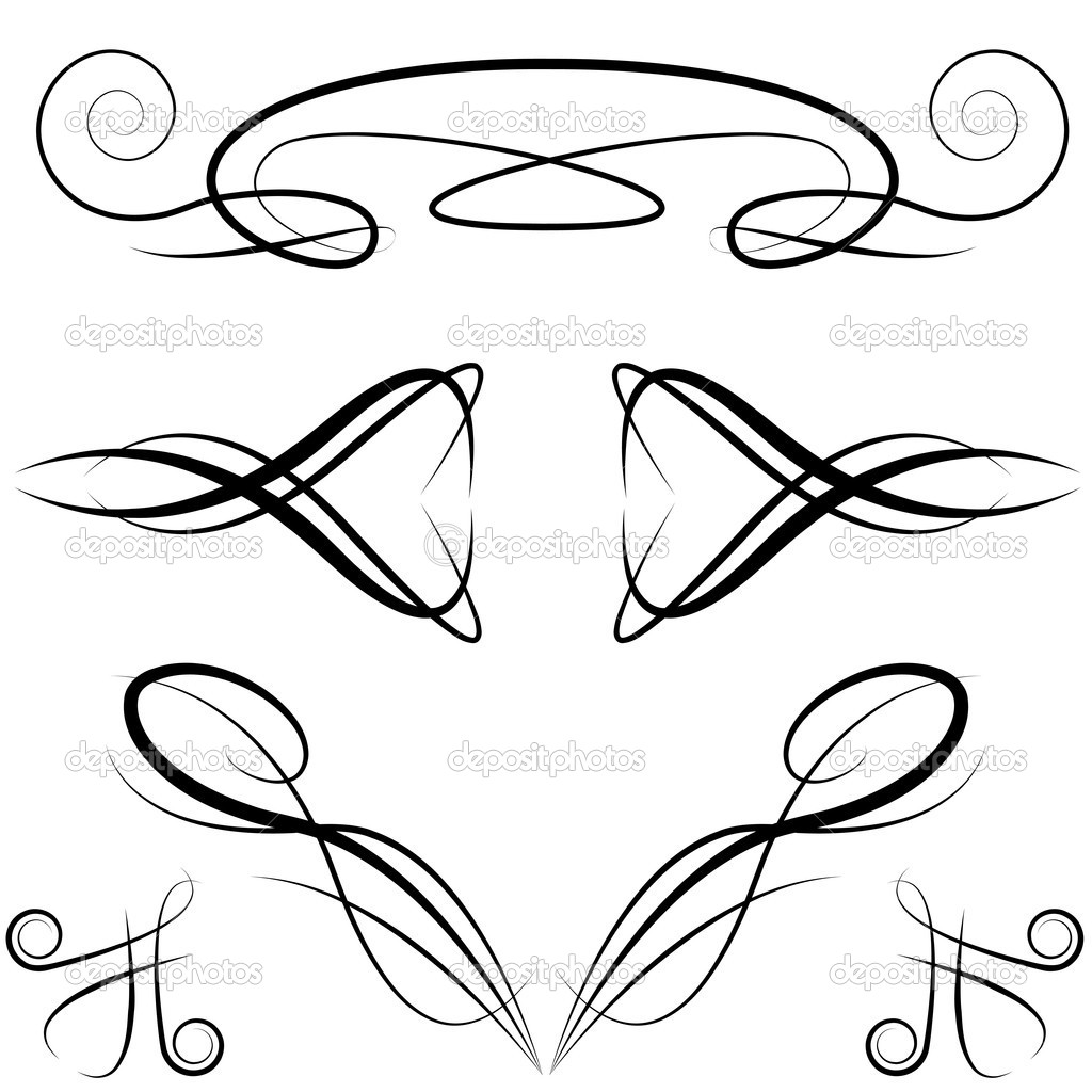 Elegant Swirl Designs Clip Art