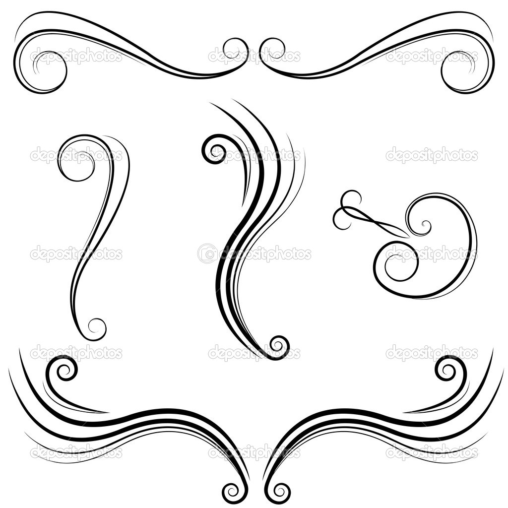 Elegant Swirl Designs Clip Art