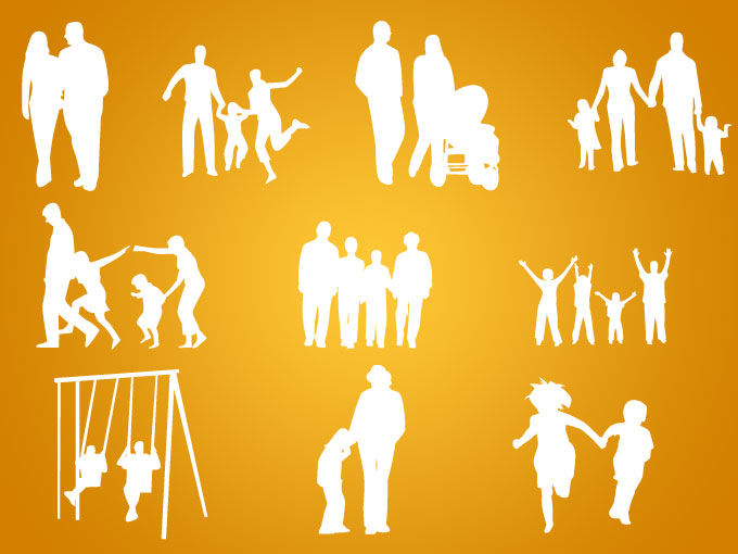 Family Silhouette Vector Free