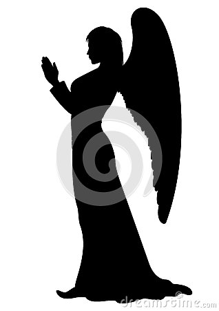 Female Angel Praying Silhouette