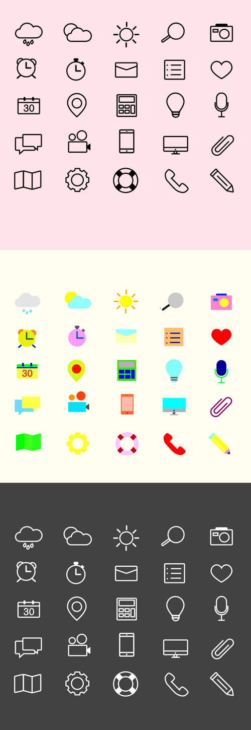 Flat Icons Vector Free