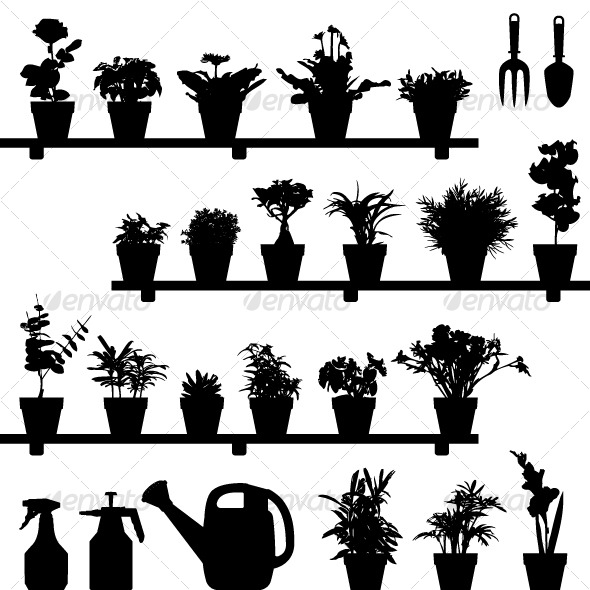 Flowers Silhouette Vector Flowers Silhouette Vector