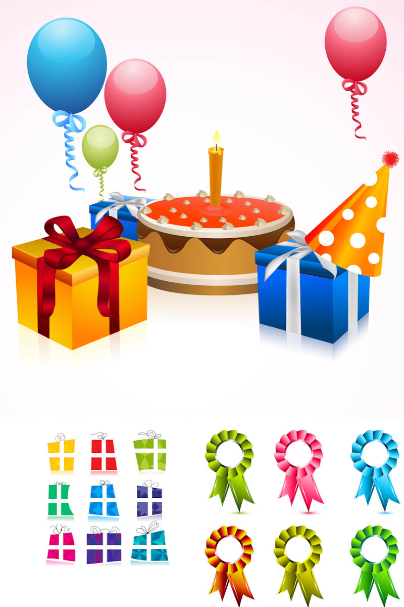 14 Photos of Vector Happy Birthday Gift