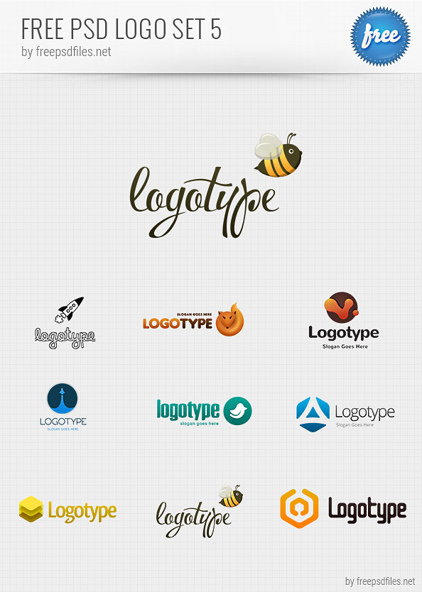 9 Logo Design Templates Free PSD Pack Images