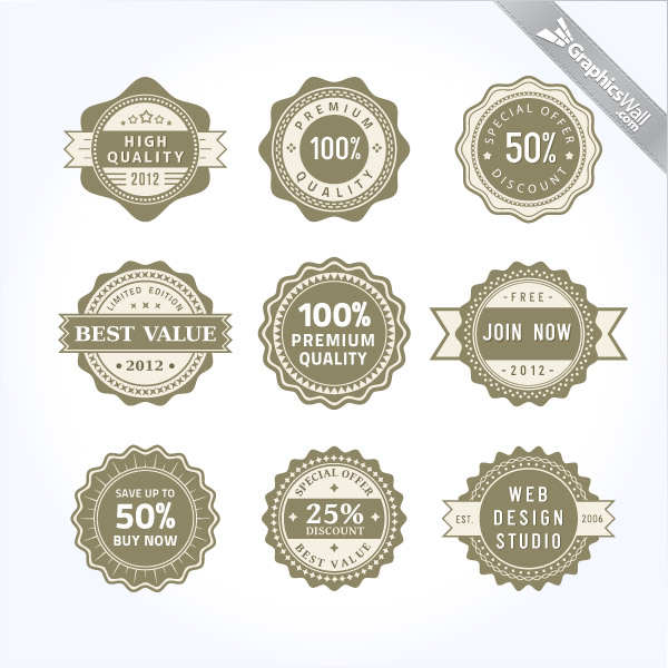 Free Vector Badges Labels