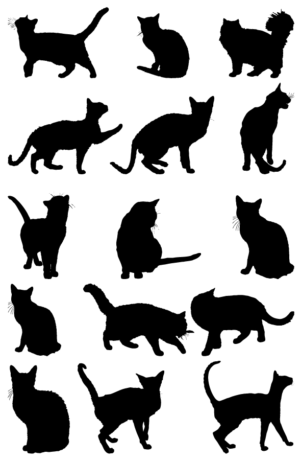 Free Vector Silhouettes Cats