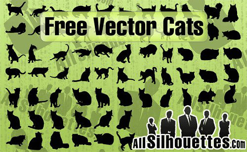 Free Vector Silhouettes Cats