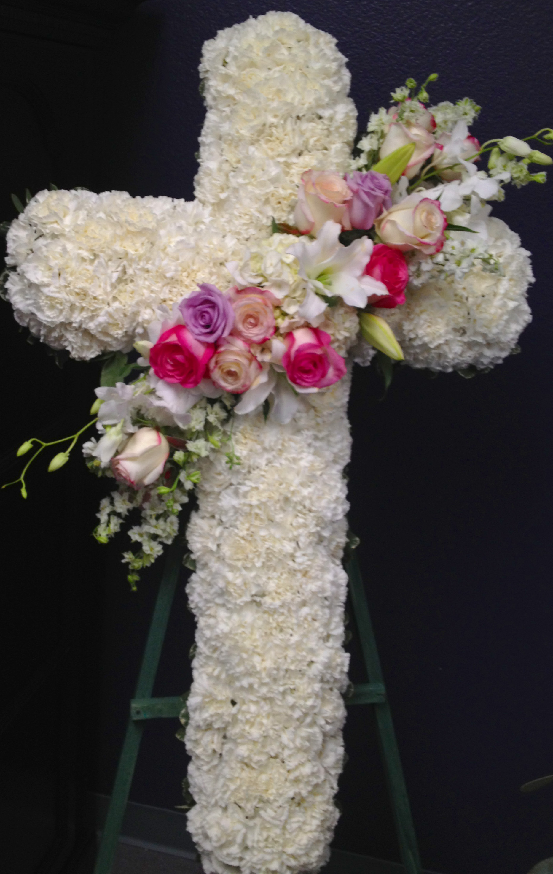 Funeral Flowers Cross Arrangement