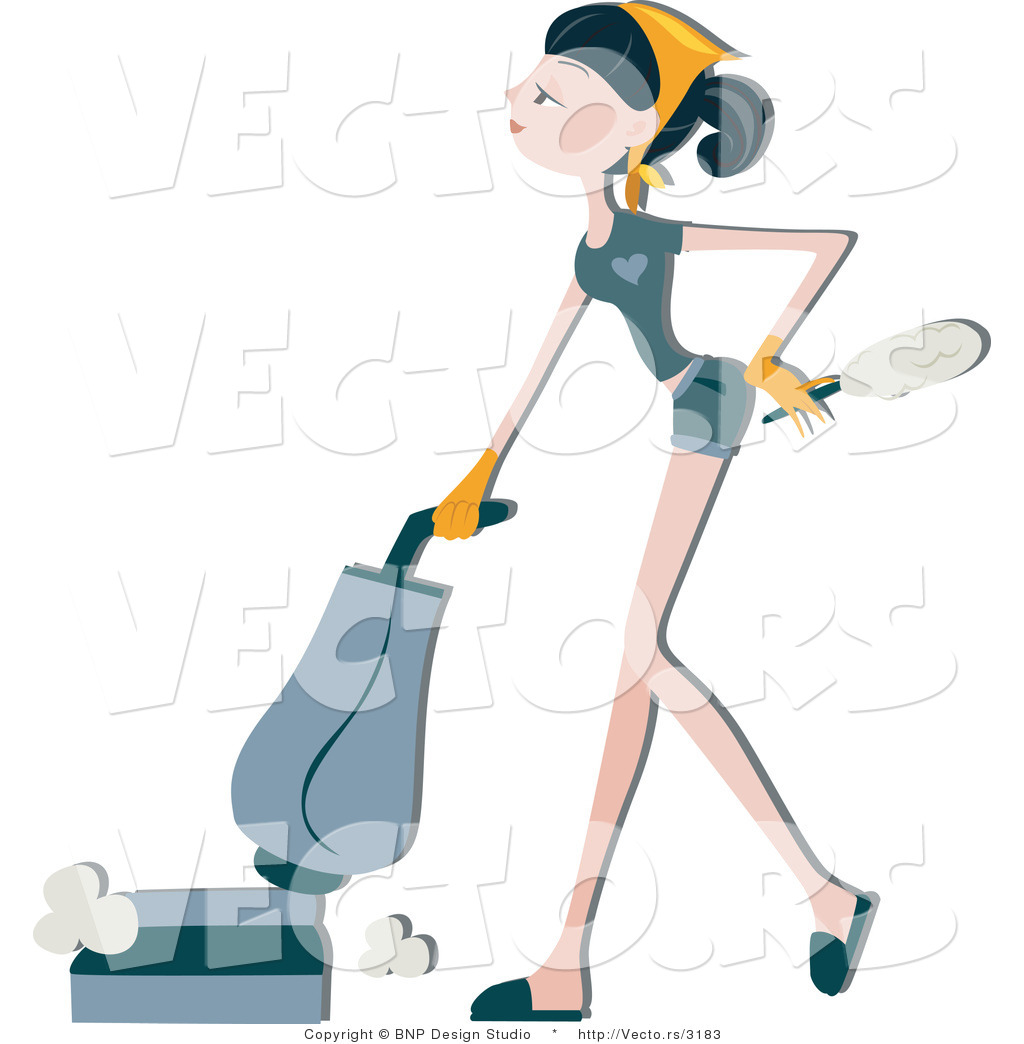 Girl Vacuuming Clip Art
